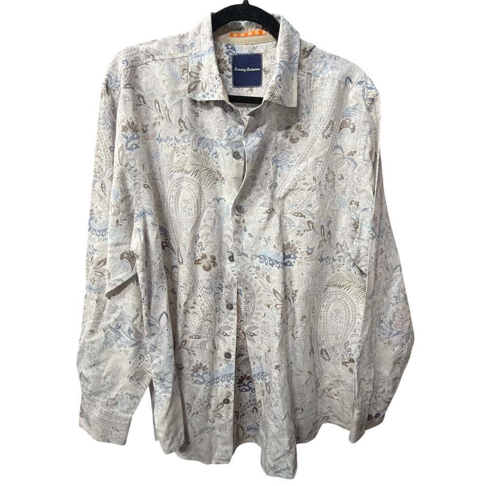 Tommy Bahama Men’s Paisley Button Down Shirt L Coastal Resort Casual - Picture 2 of 6